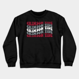 Crimson Tide Wave Font Design Crewneck Sweatshirt